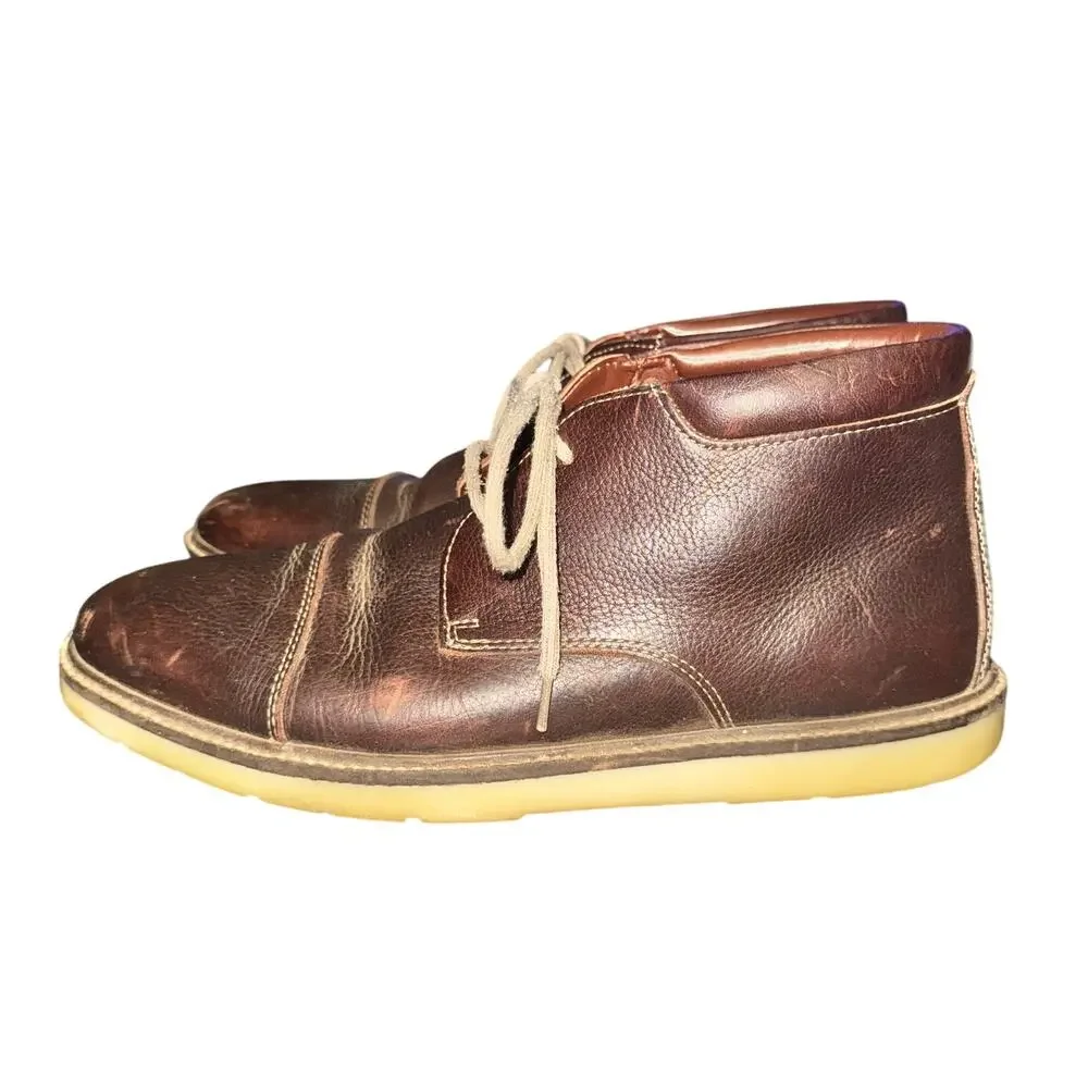 Clarks Grandin Top Chukka Boots Men's Size 10 M Brown Leather Lace Up Shoe